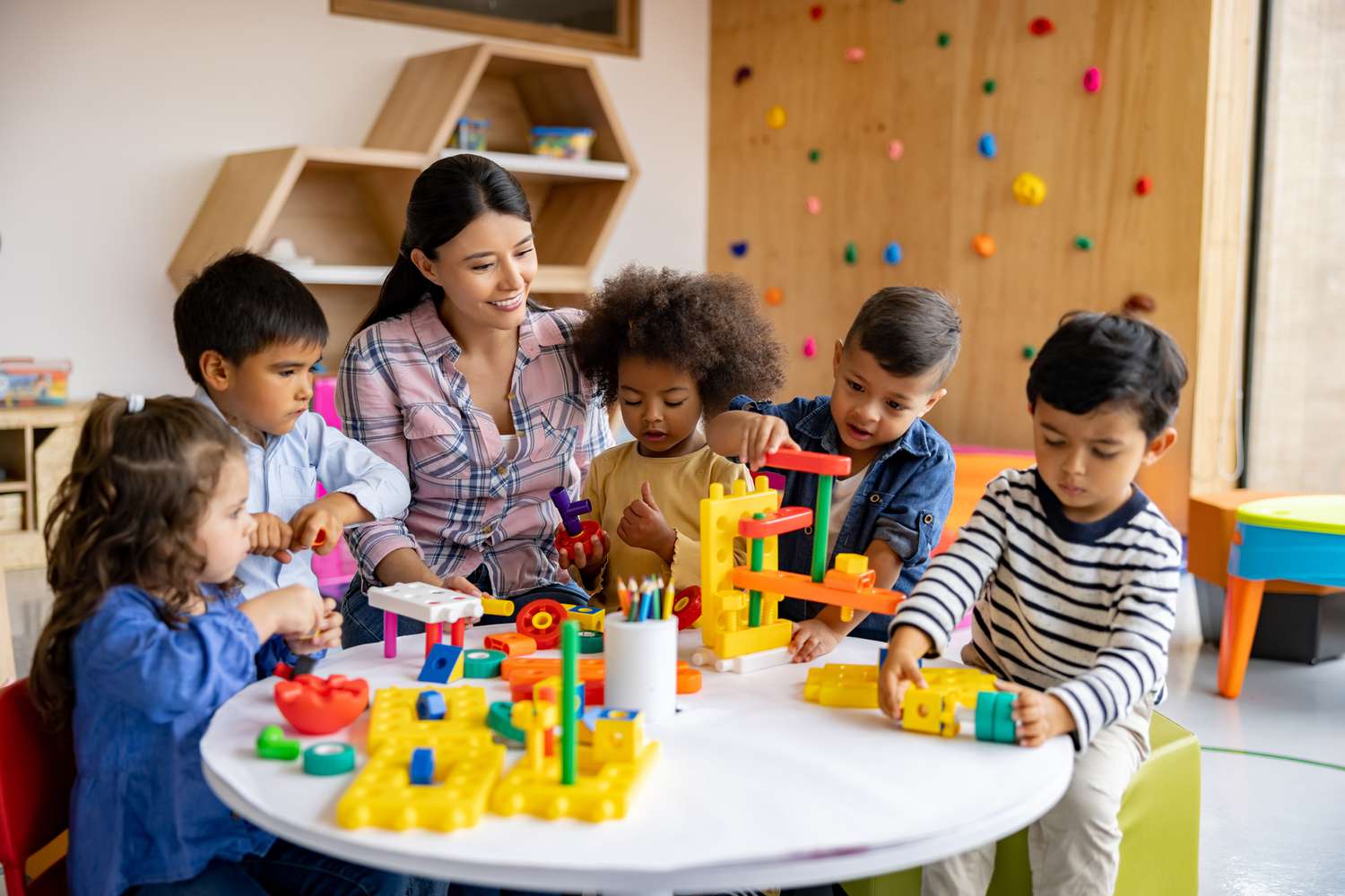 Kids playing with toys